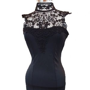 Amisu Bodycon Cute Cocktail Lace Halter Dress Sz 4